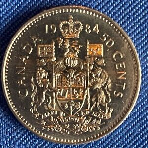 Vintage Canadian 50 Cents Coin
